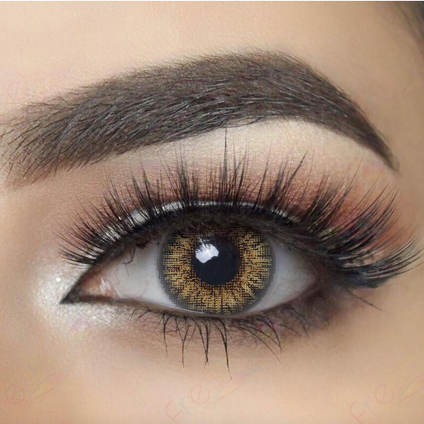New 3-Tone Hazel Brown Prescription Colored Contact Lenses