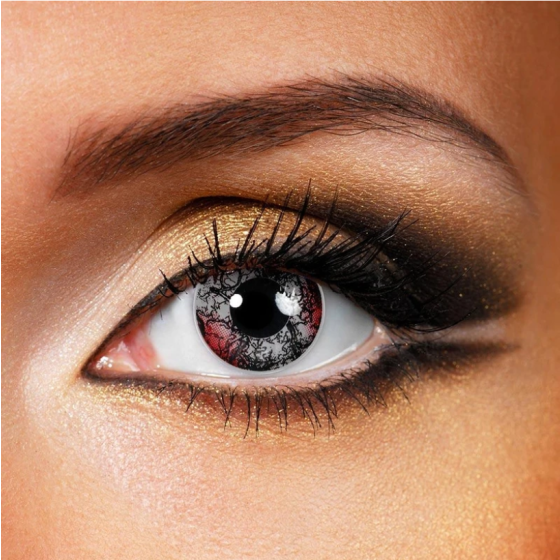 Halloween Demon Black&Red Colored Contact Lenses