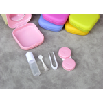 Lovely square portable Multicolor Colored Contact Lens Case