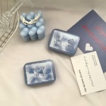 Romantic Ice Blue Roses Colored Contact Lens Case