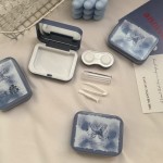 Romantic Ice Blue Roses Colored Contact Lens Case