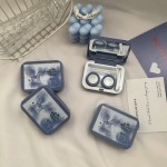 Romantic Ice Blue Roses Colored Contact Lens Case