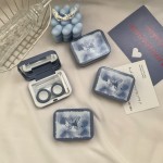 Romantic Ice Blue Roses Colored Contact Lens Case