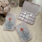 Vintage Fantasy Rose Colored Contact Lens Case