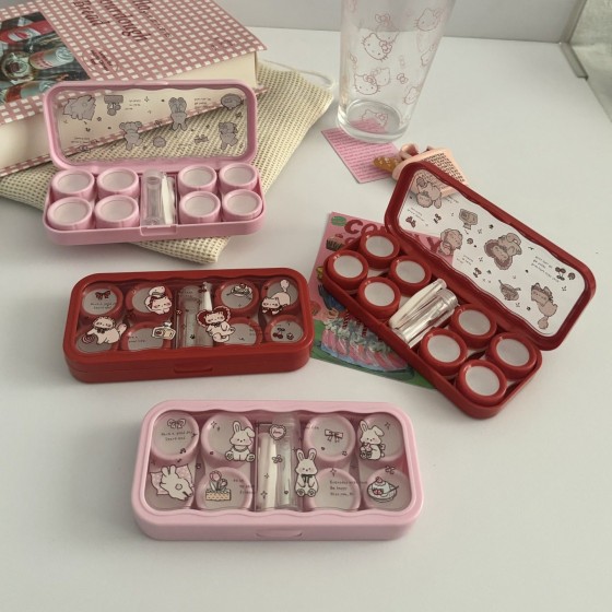 Sweet Bunny Garden Colored Contact Lens Case