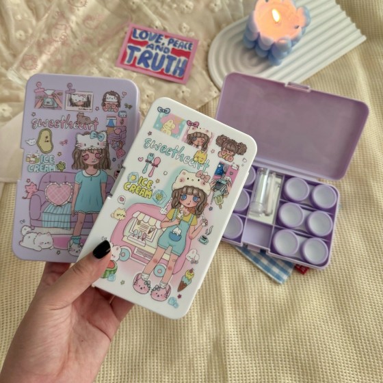 SweetHeart Girl Colored Contact Lens Case