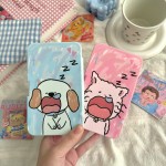 Sleepy Puppy And Cat Colored Contact Lens Case