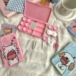 Sleepy Puppy And Cat Colored Contact Lens Case
