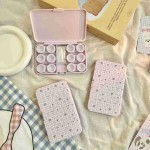 Pastel Floral Kitten Colored Contact Lens Case