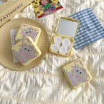 Butter Yellow Bow Kitten Colored Contact Lens Case