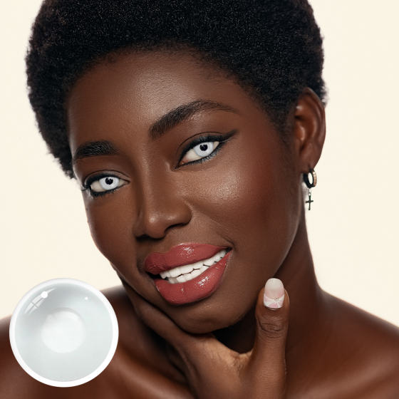Halloween Whiteout Prescription Colored Contact Lenses