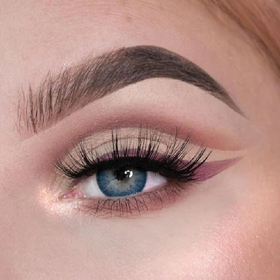 Three Tone Blue Colored Contact Lenses