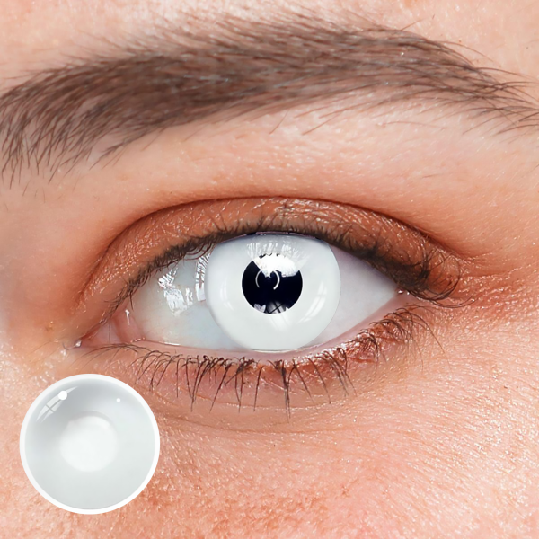 Halloween Whiteout Prescription Colored Contact Lenses