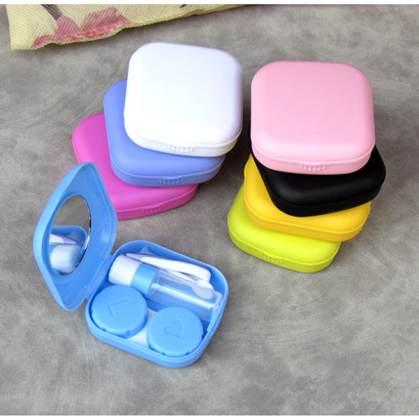 Lovely square portable Multicolor Colored Contact Lens Case