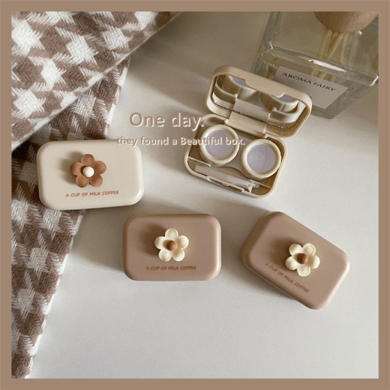Milk Tea Warm Colored Contact Lens Case