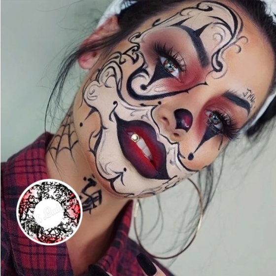 Halloween Demon Black&Red Colored Contact Lenses