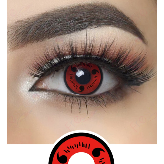 Cosplay Naruto Red Sasuke Sharingan Prescription Colored Contact Lenses