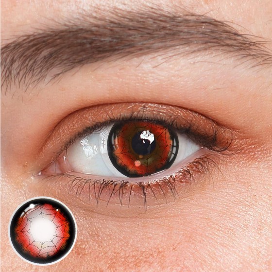 Cosplay Spider Web Red Colored Contact Lenses