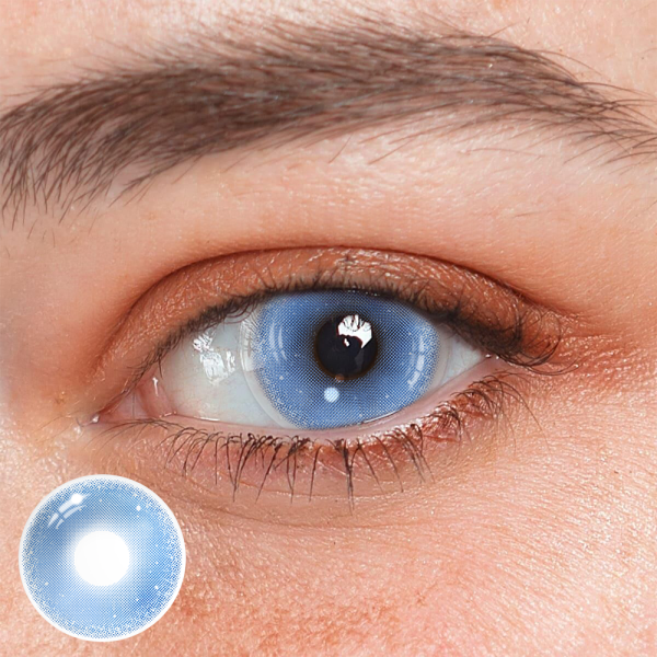Cosplay Gold Rim Blue Colored Contact Lenses