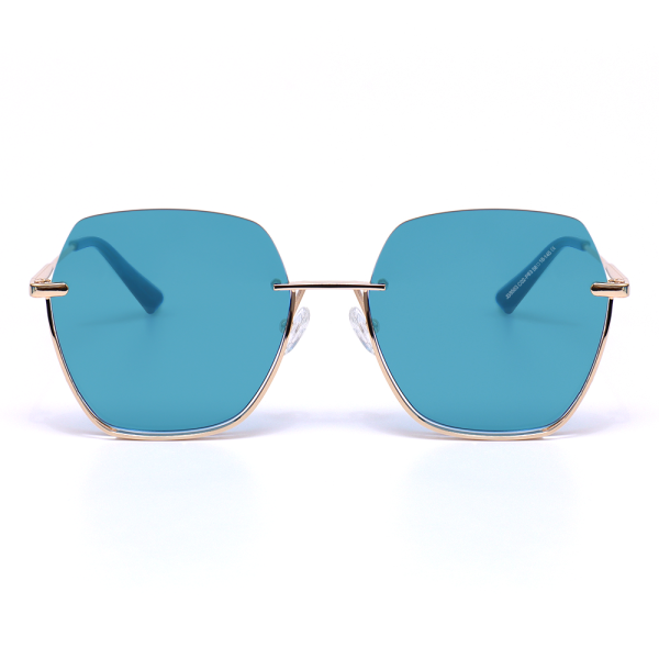 Wanda Geometric Blue Sunglasses