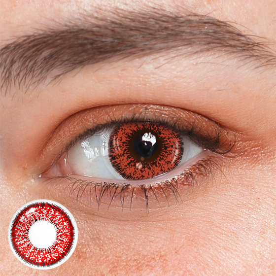 Cosplay Succubus Red Colored Contact Lenses