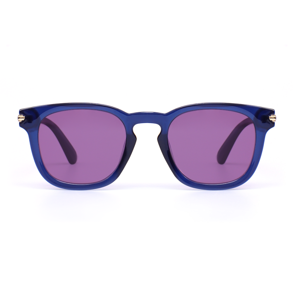 Alana Retro Round Blue Sunglasses