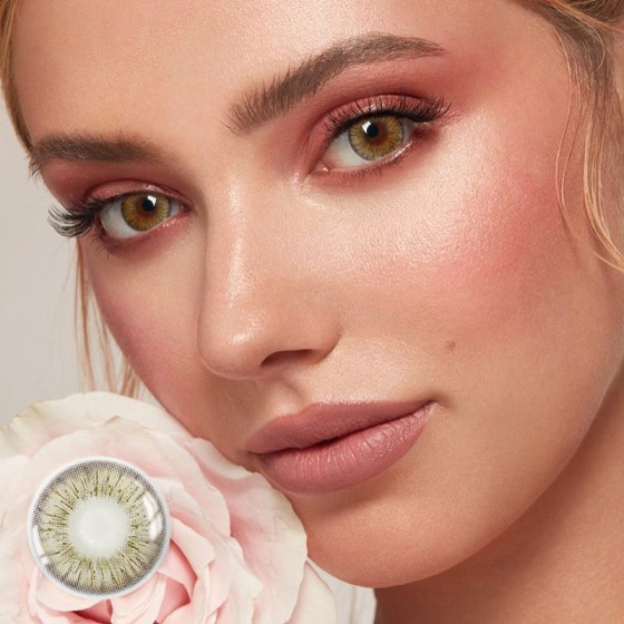 Flower Brown Colored Contact Lenses