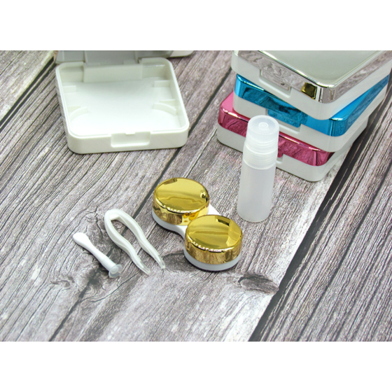 Electroplated Square Multicolor Colored Contact Lens Case