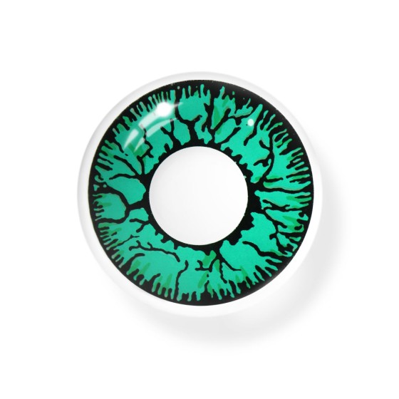 Cosplay Crack Green Colored Contact Lenses