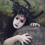 Halloween 17mm Blind Black Sclera Colored Contact Lenses