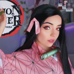 Cosplay Demon Slayer Nezuko Pink Colored Contact Lenses