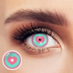 Cosplay Pink love Green Colored Contact Lenses